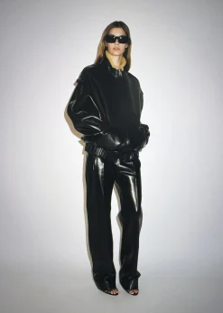 Miles Pant in Black Leather