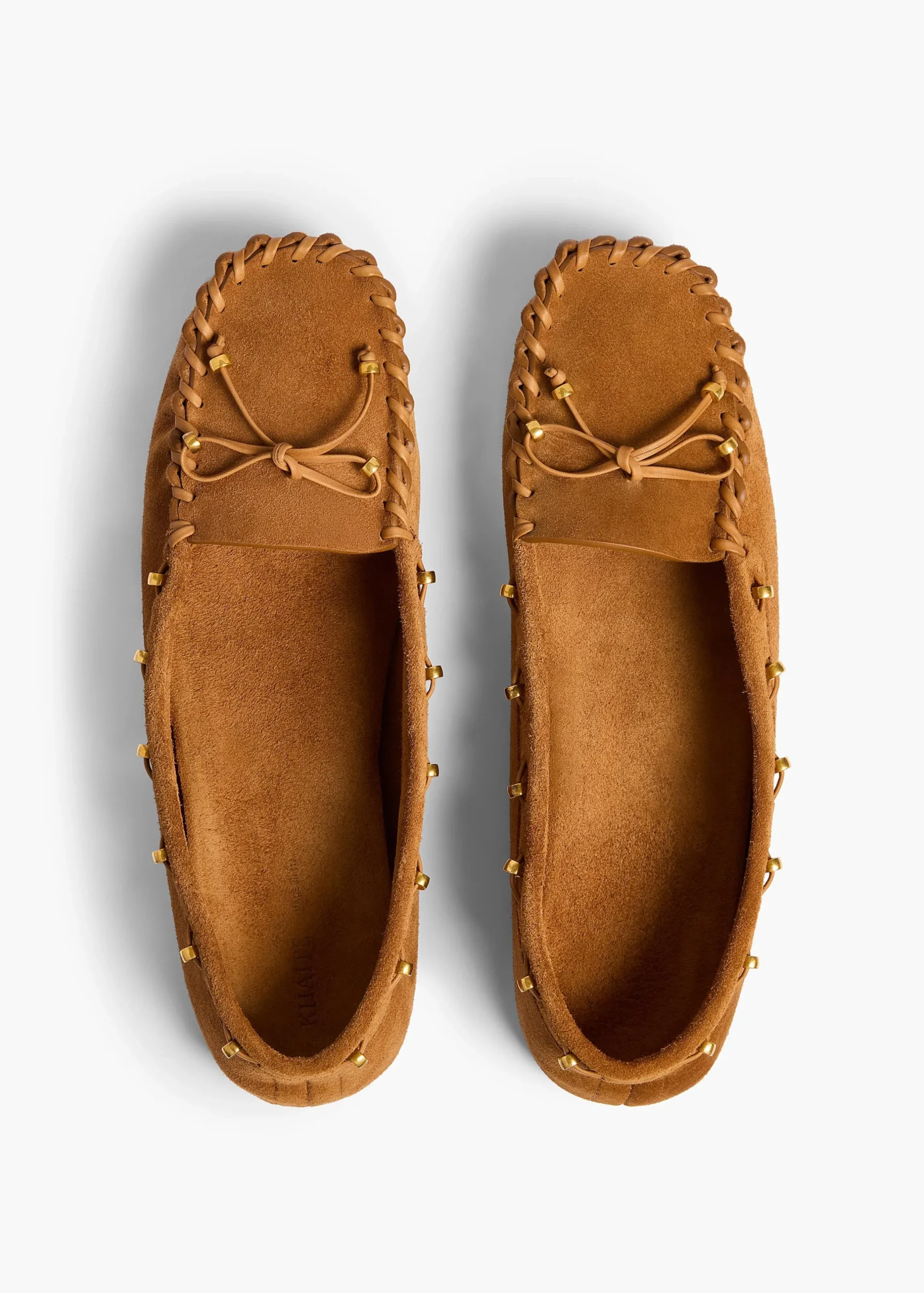Milly Flat in Caramel Suede