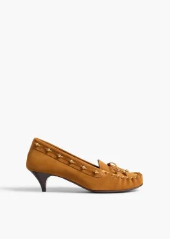 Milly Pump in Caramel Suede