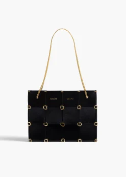 Mini Emma Bag in Black Crackle Patent Leather