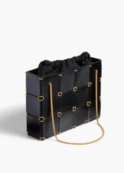 Mini Emma Bag in Black Crackle Patent Leather