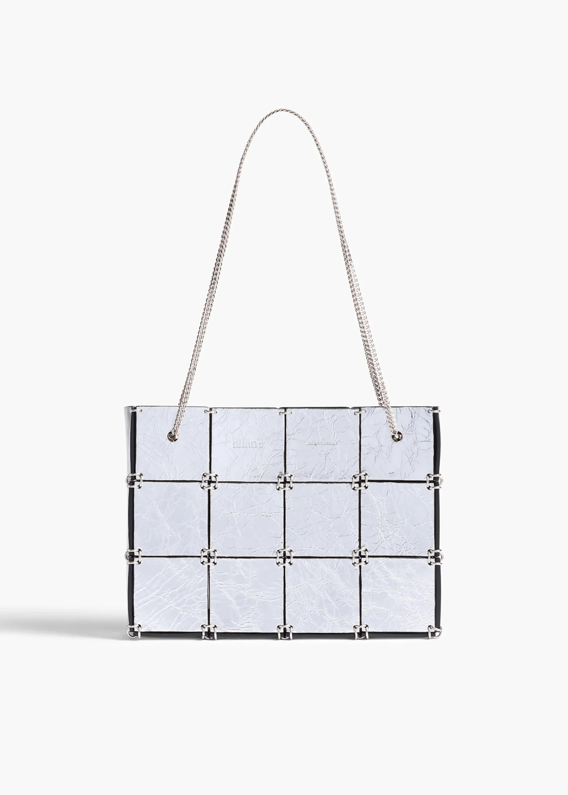 Mini Emma Bag in Silver Metallic Leather