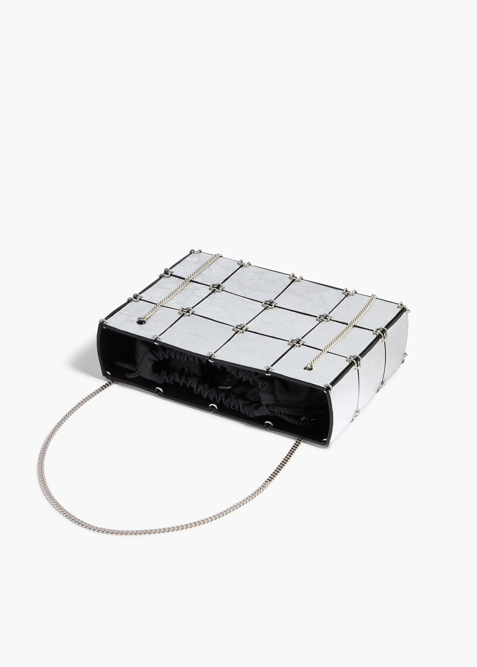 Mini Emma Bag in Silver Metallic Leather
