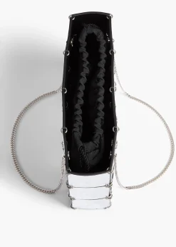 Mini Emma Bag in Silver Metallic Leather
