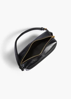 Mini Kye Crossbody Bag in Black Crackle Patent Leather