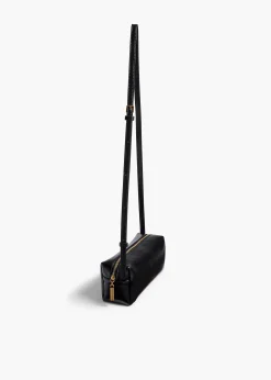 Mini Kye Crossbody Bag in Black Crackle Patent Leather