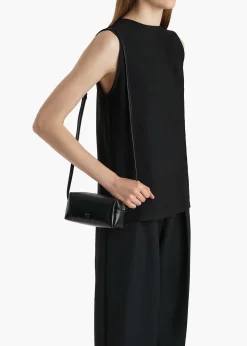 Mini Kye Crossbody Bag in Black Crackle Patent Leather