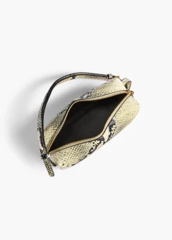 Mini Kye Crossbody Bag in Natural Python-Embossed Leather