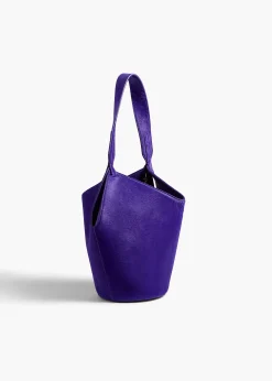 Mini Lotus Tote in Amethyst Haircalf and Suede