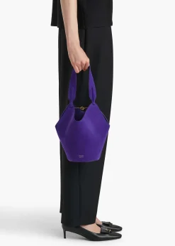 Mini Lotus Tote in Amethyst Haircalf and Suede