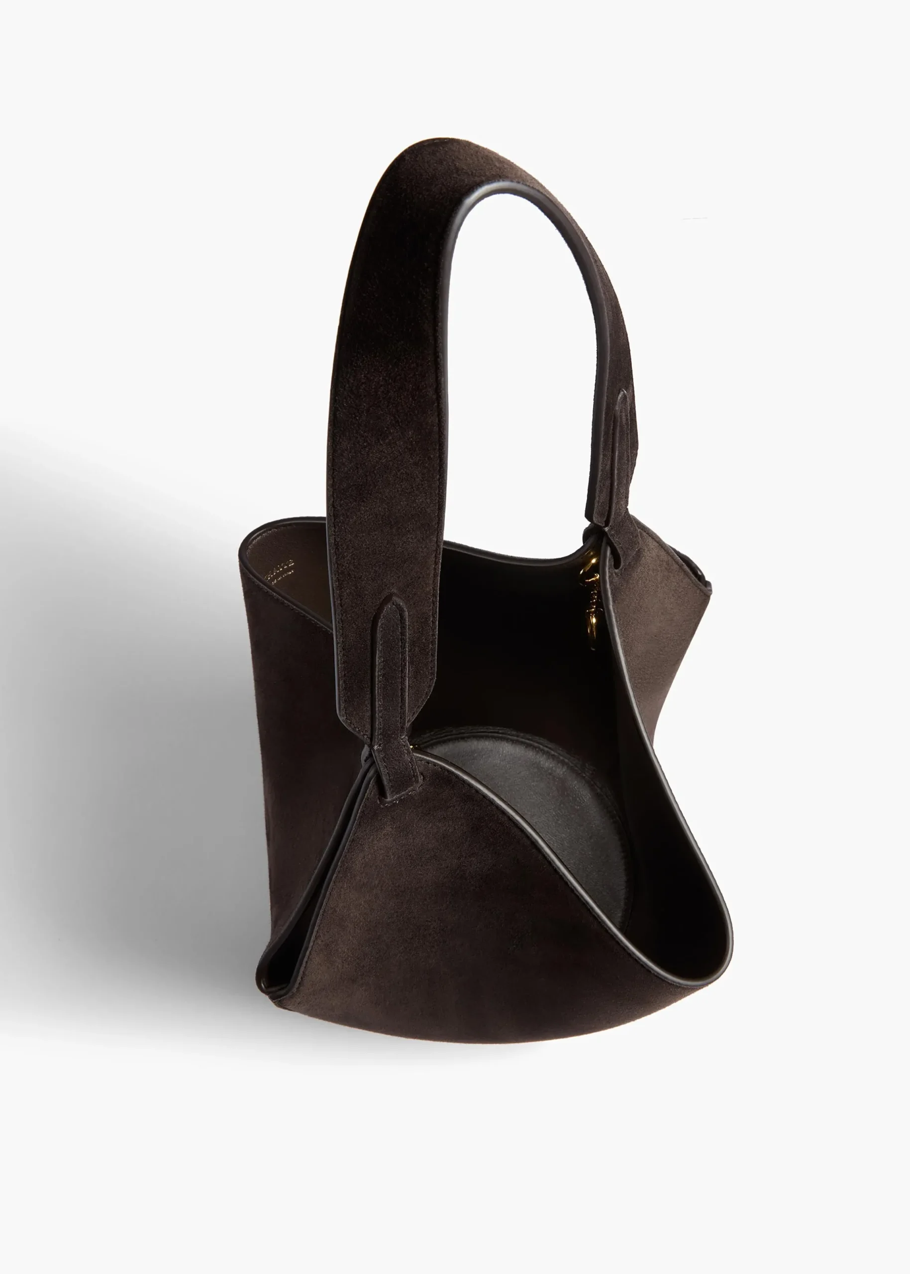 Mini Lotus Tote in Dark Brown Suede