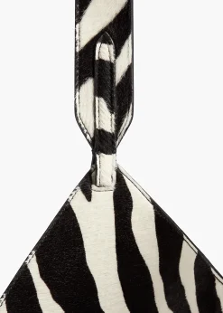Mini Lotus Tote in Zebra Print Haircalf and Black Suede