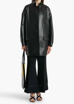 Mura Coat in Black Leather