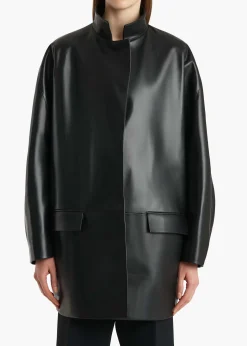 Mura Coat in Black Leather