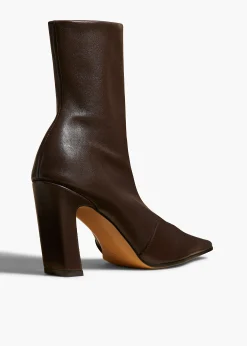 Nevada Stretch High Boot in Dark Brown Nappa Leather
