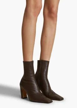 Nevada Stretch High Boot in Dark Brown Nappa Leather