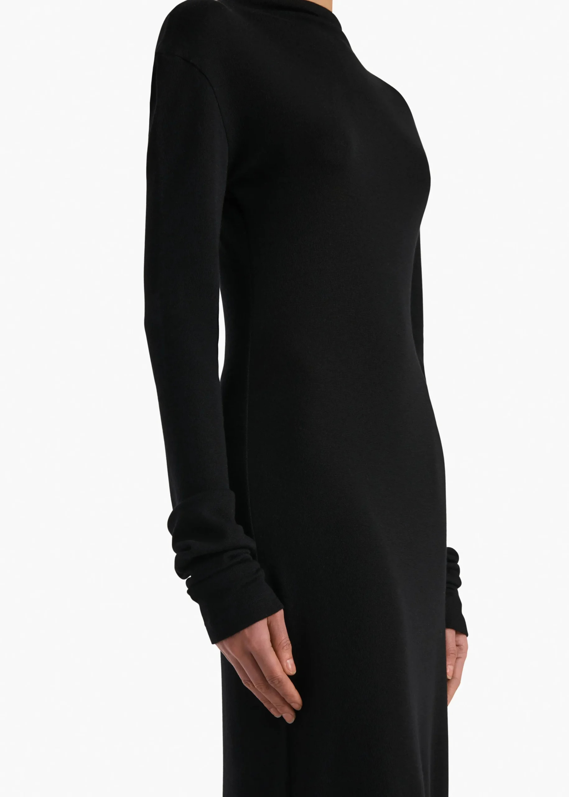 Norla Dress in Black Silk Cashmere Jersey