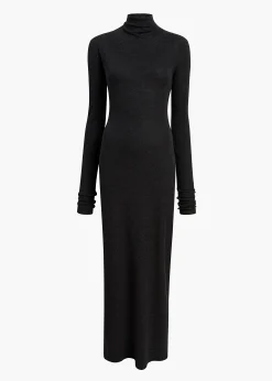 Norla Dress in Charcoal Silk Cashmere Jersey