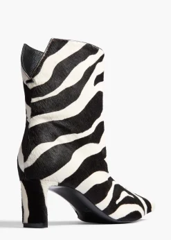 Ona Ankle Boot in Zebra Print Haircalf