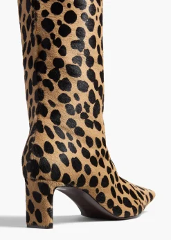 Ona Knee-High Boot in Hyena Print Haircalf