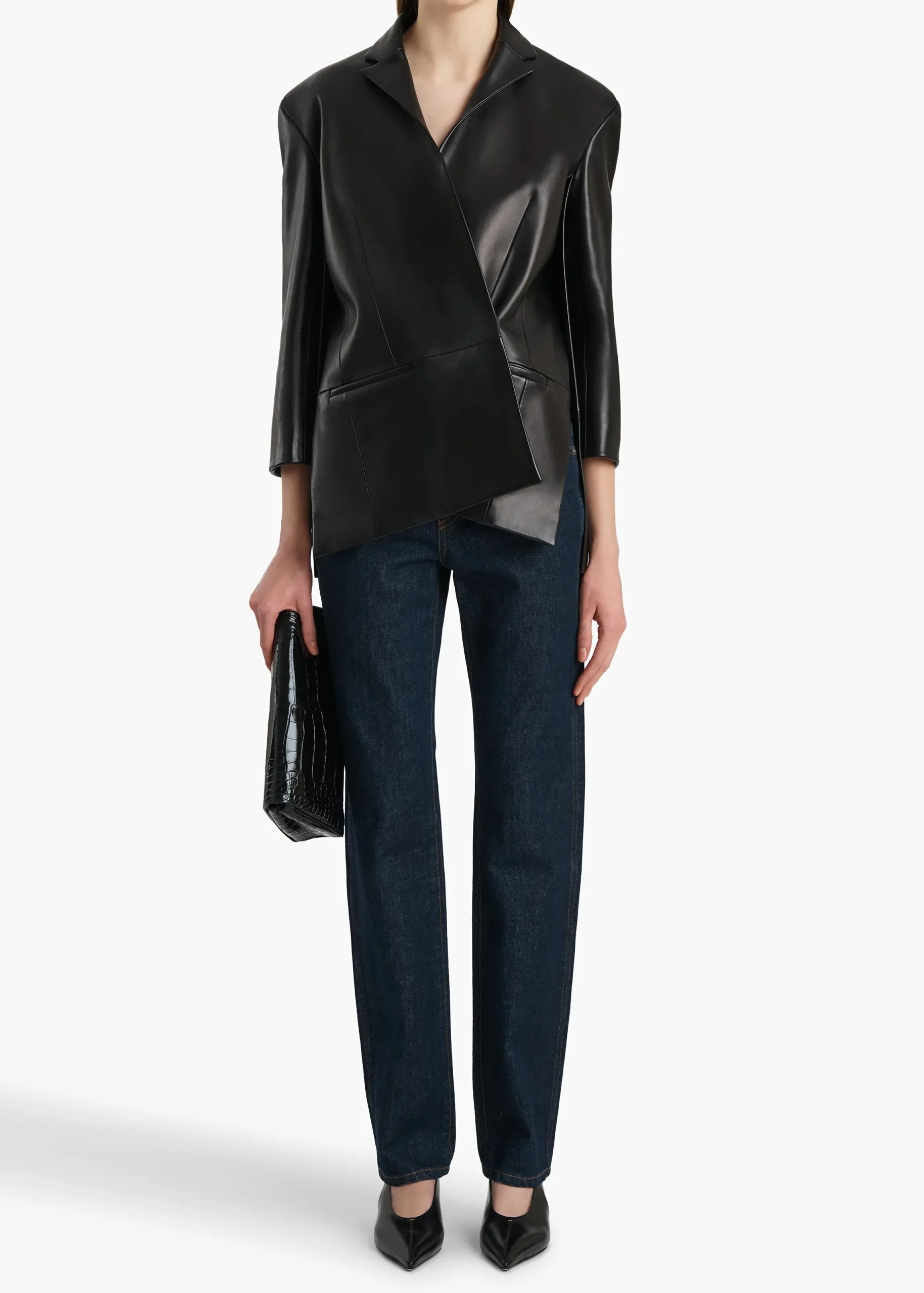 Palto Jacket in Black Leather
