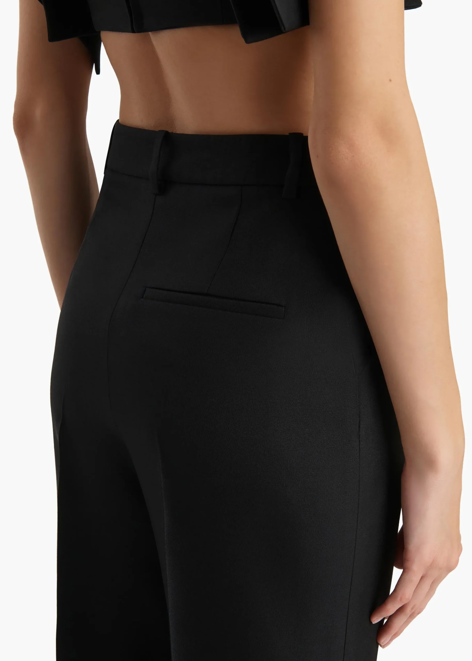 Rae Pant in Black Wool Silk