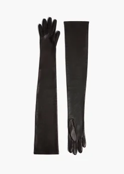 Remo Long Gloves in Black Leather