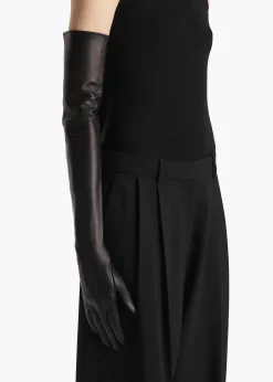Remo Long Gloves in Black Leather
