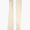 Remo Long Gloves in Cream Leather