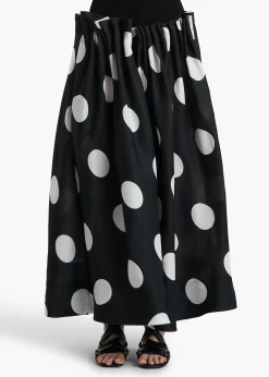 Riley Skirt in Black with White Dots