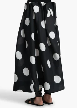 Riley Skirt in Black with White Dots