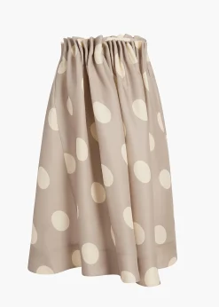 Riley Skirt in Tea Stain with White Dots