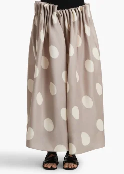 Riley Skirt in Tea Stain with White Dots