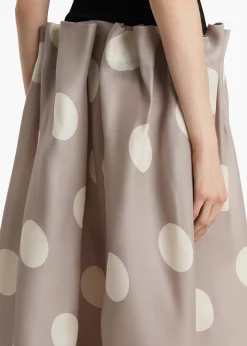 Riley Skirt in Tea Stain with White Dots