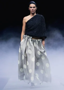 Riley Skirt in Tea Stain with White Dots