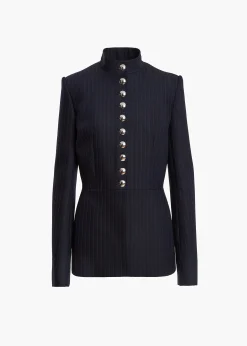 Samuel Jacket in Navy and White Stripe