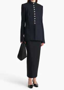 Samuel Jacket in Navy and White Stripe