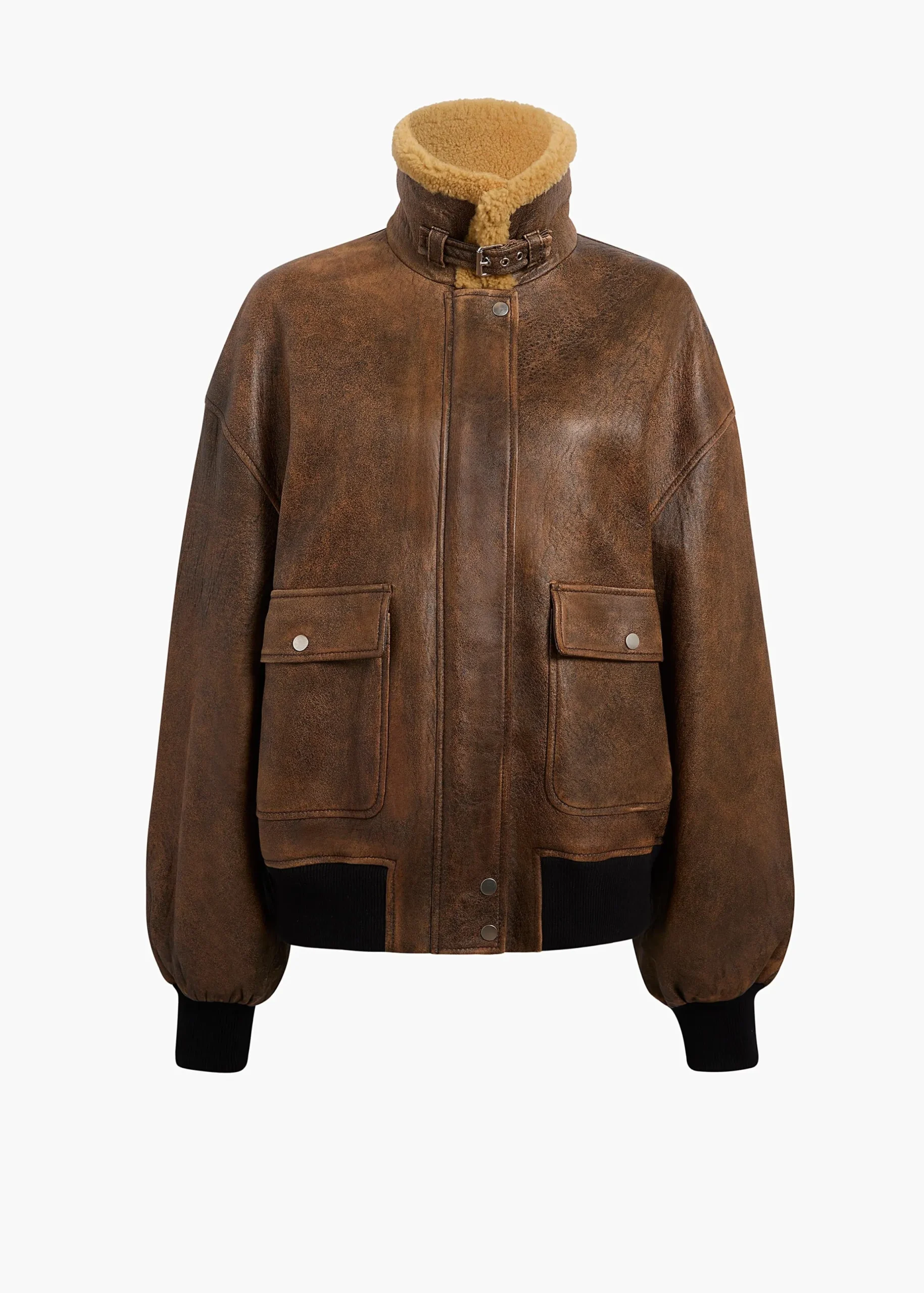 Sandor Jacket in Dark Brown Distressed Leather