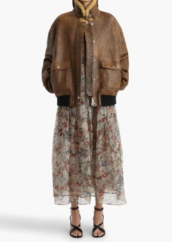 Sandor Jacket in Dark Brown Distressed Leather