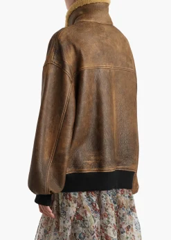 Sandor Jacket in Dark Brown Distressed Leather