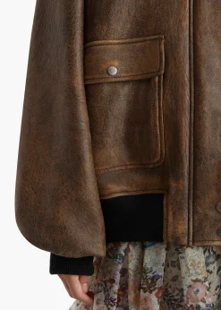 Sandor Jacket in Dark Brown Distressed Leather