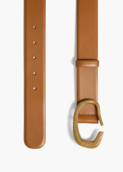 Santa Fe Belt in Dark Honey Leather