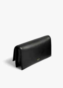 Sculpted Hand Clutch in Black Leather