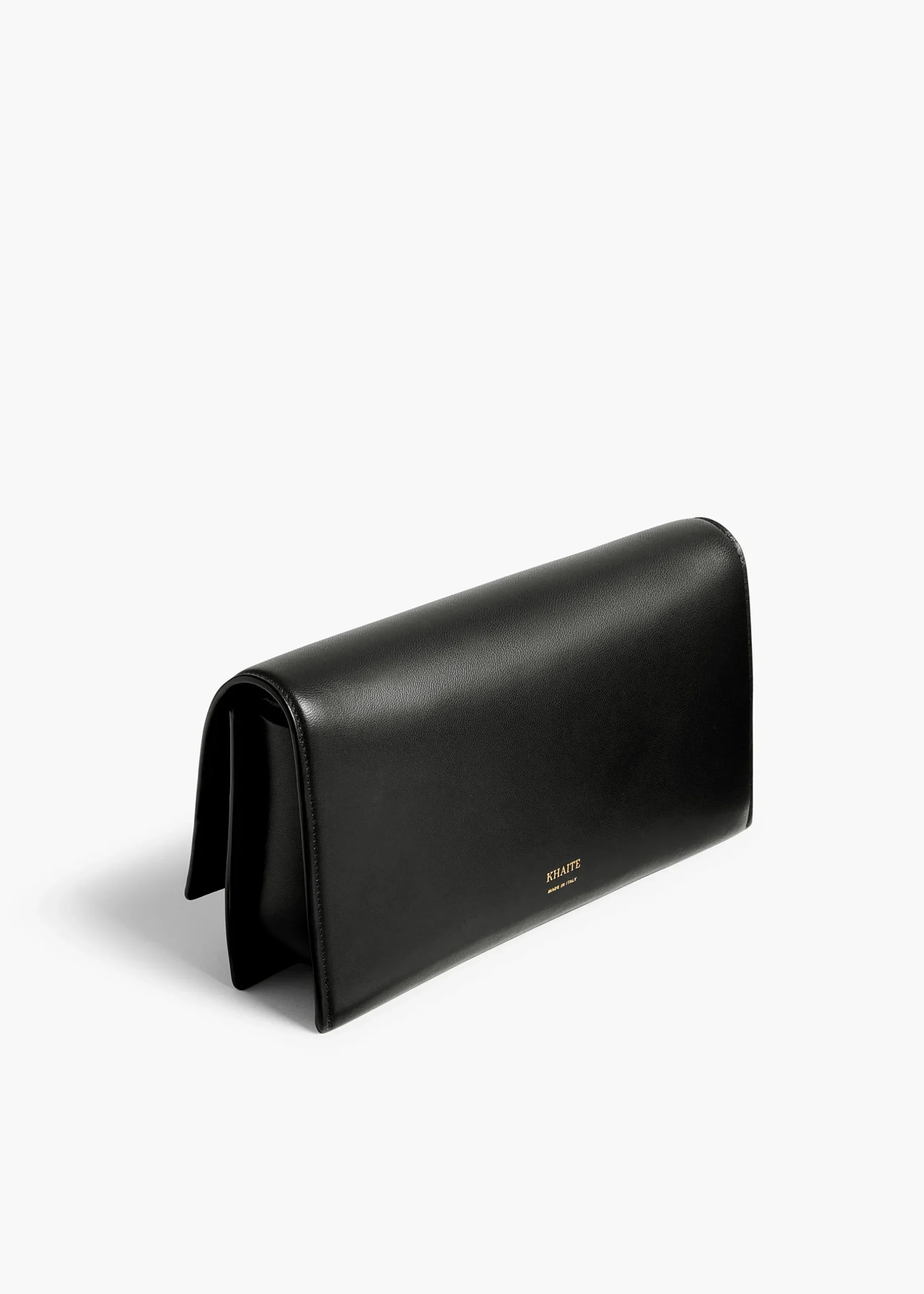 Sculpted Hand Clutch in Black Leather