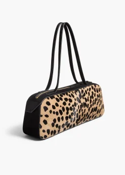 Simona Shoulder Bag in Hyena Print Haircalf