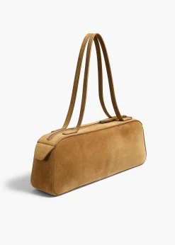 Simona Shoulder Bag in Mud Suede