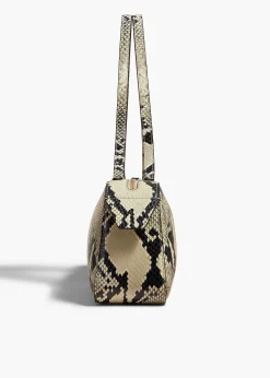 Simona Shoulder Bag in Natural Python-Embossed Leather