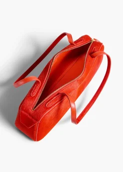 Simona Shoulder Bag in Persimmon Haircalf