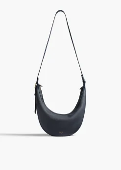 Small Augustina Crossbody Bag in Midnight Pebbled Leather