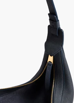 Small Augustina Crossbody Bag in Midnight Pebbled Leather